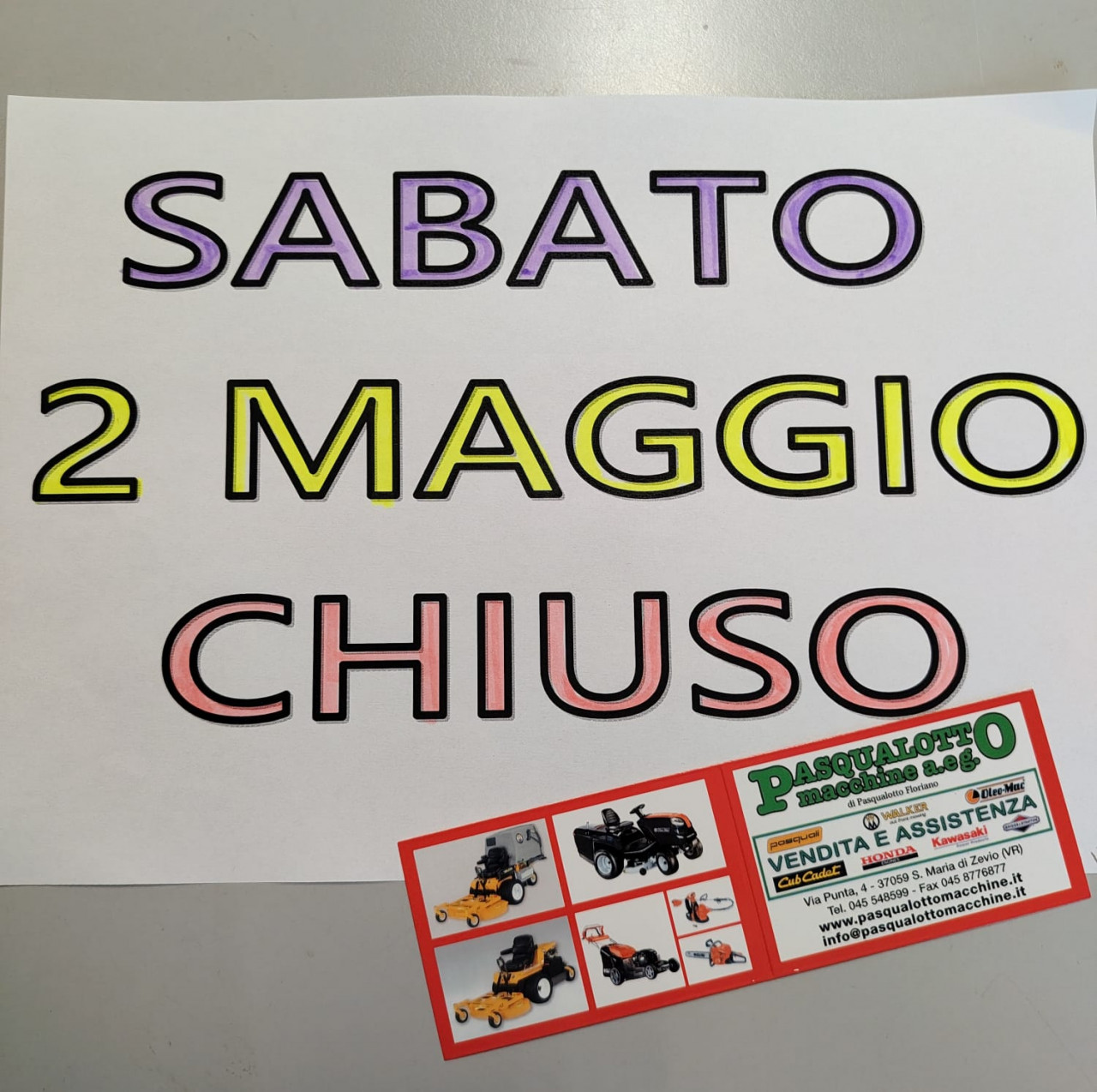 CHIUSURA 2 MAGGIO 2026